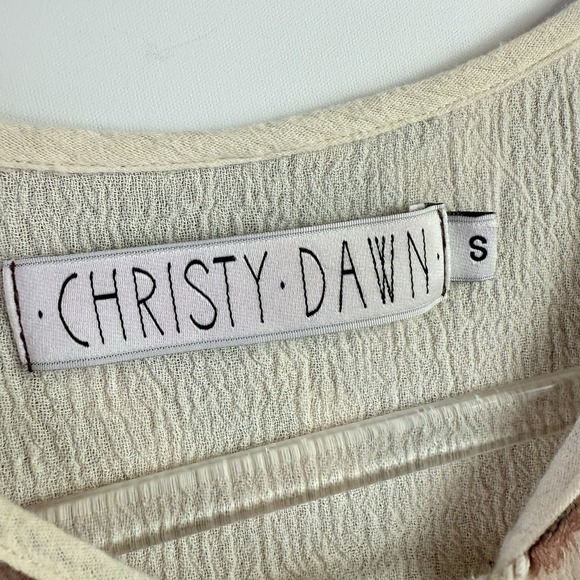 Christy Dawn The Paloma Dress Women S Rust Floral Tiered Sheer Boho $328 - Picture 6 of 14